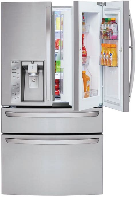 The same cleaning techniques can also be used to care for the stainless steel exterior of your LG French door refrigerator. . Lg french door refrigerator
